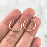 Hoop Earrings Hoop 0.6gr / 0.6in / 18K Gold!