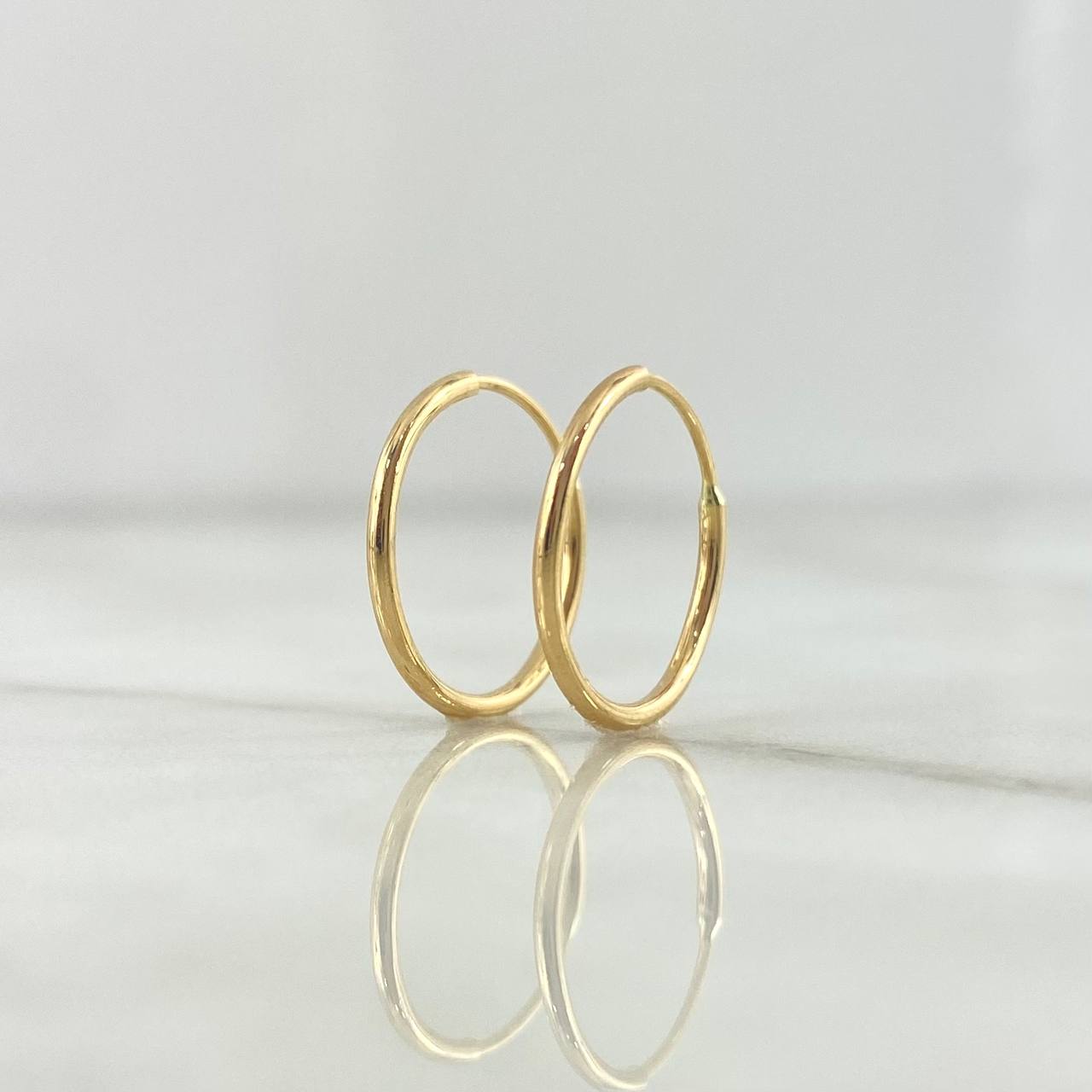 Candongas Aro Liso 0.95gr / 3/4 in / Oro Amarillo 18K !