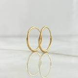 Candongas Aro Liso 0.95gr / 3/4 in / Oro Amarillo 18K !