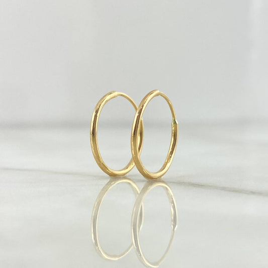 Candongas Aro Liso 1gr / 3/4 in / Oro Amarillo 18K !