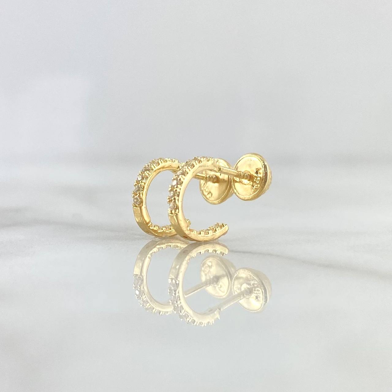 Topos Curva Parcial 1gr / 9mm Circones Blancos Oro Amarillo