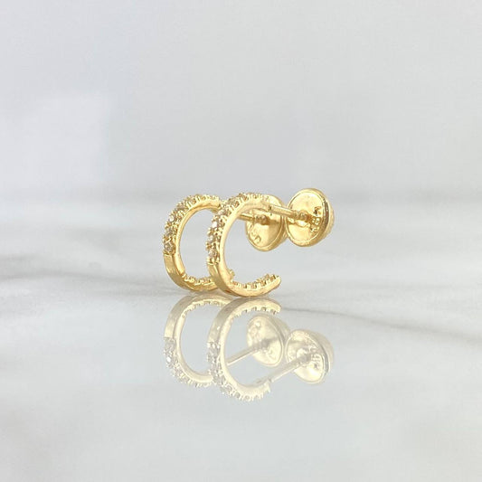 Topos Curva Parcial 1gr / 9mm Circones Blancos Oro Amarillo