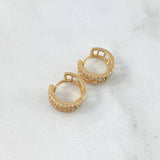 Candongas Copos Escalonados 3.35gr / Circones Blancos Oro Amarillo