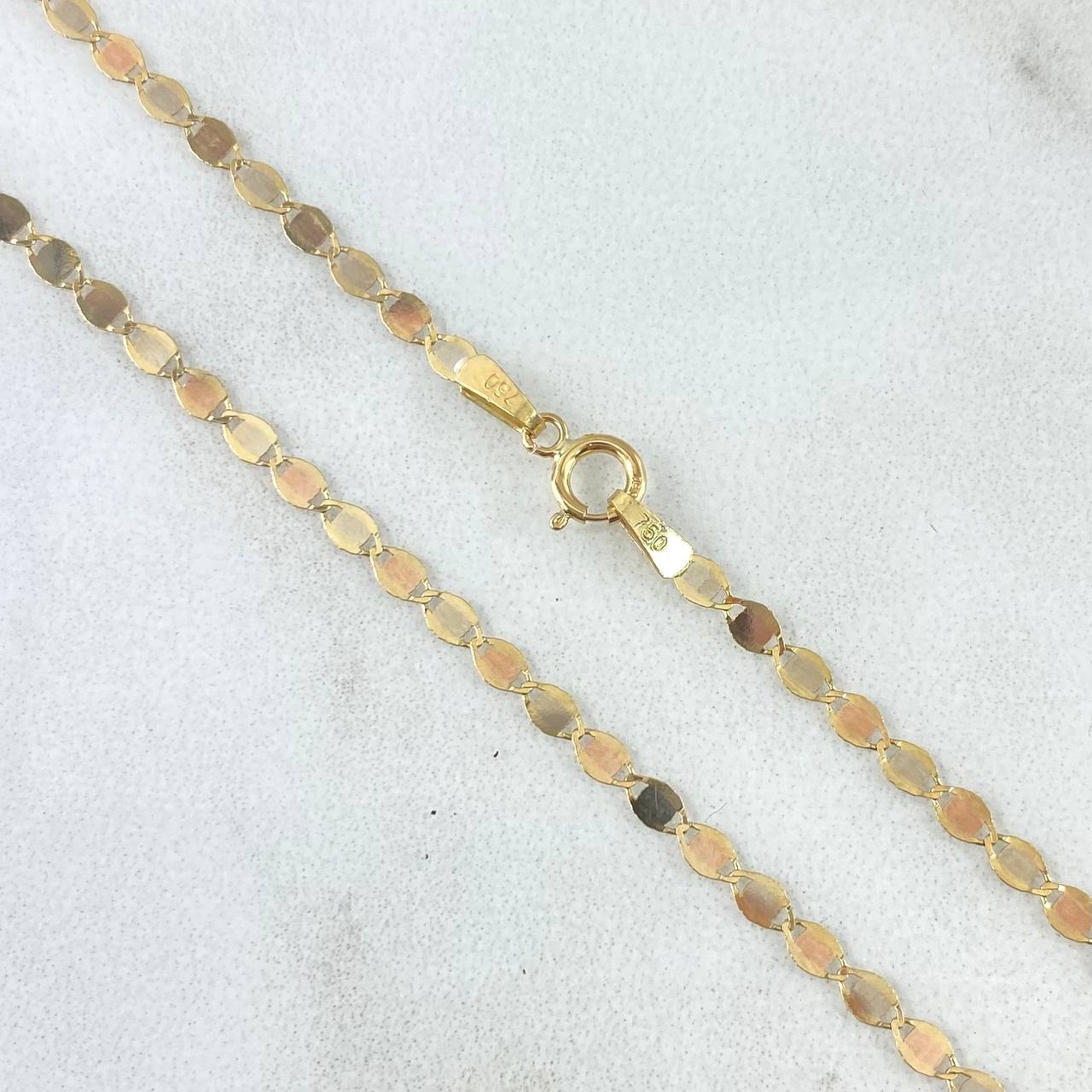 Flat Anchor Chain Mirror 1.65gr / 45cm / 2mm Polished Three Golds +3