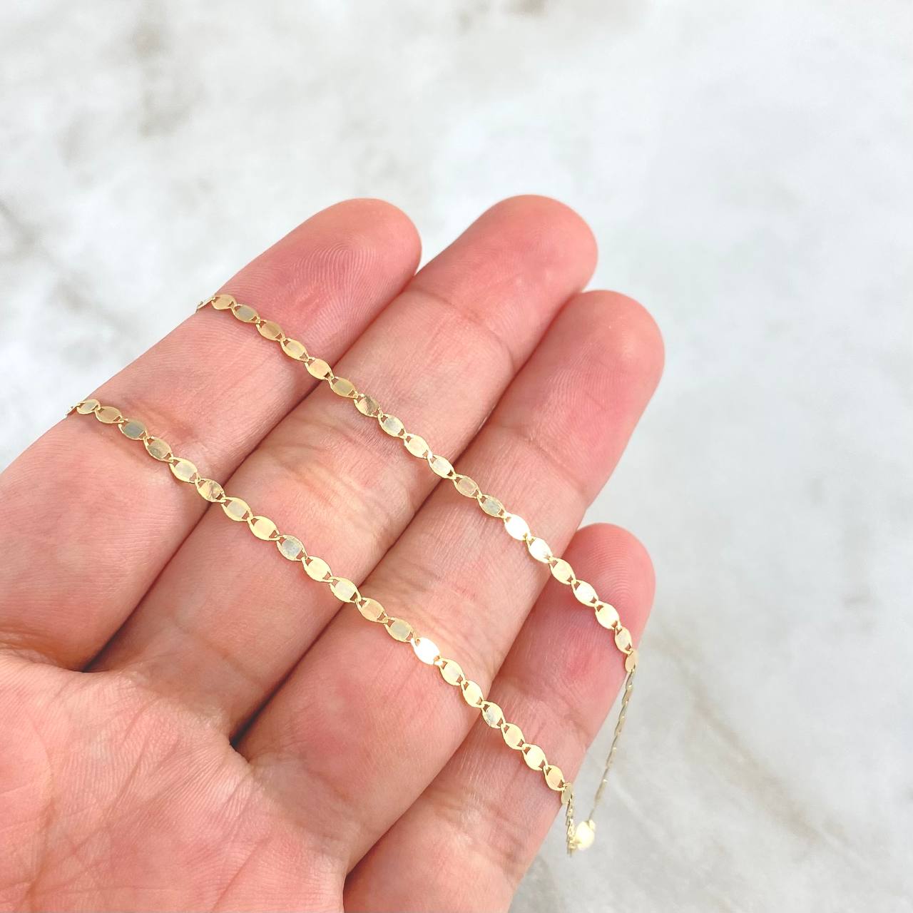 Flat Anchor Chain Mirror 1.65gr / 45cm / 2mm Polished Three Golds +3