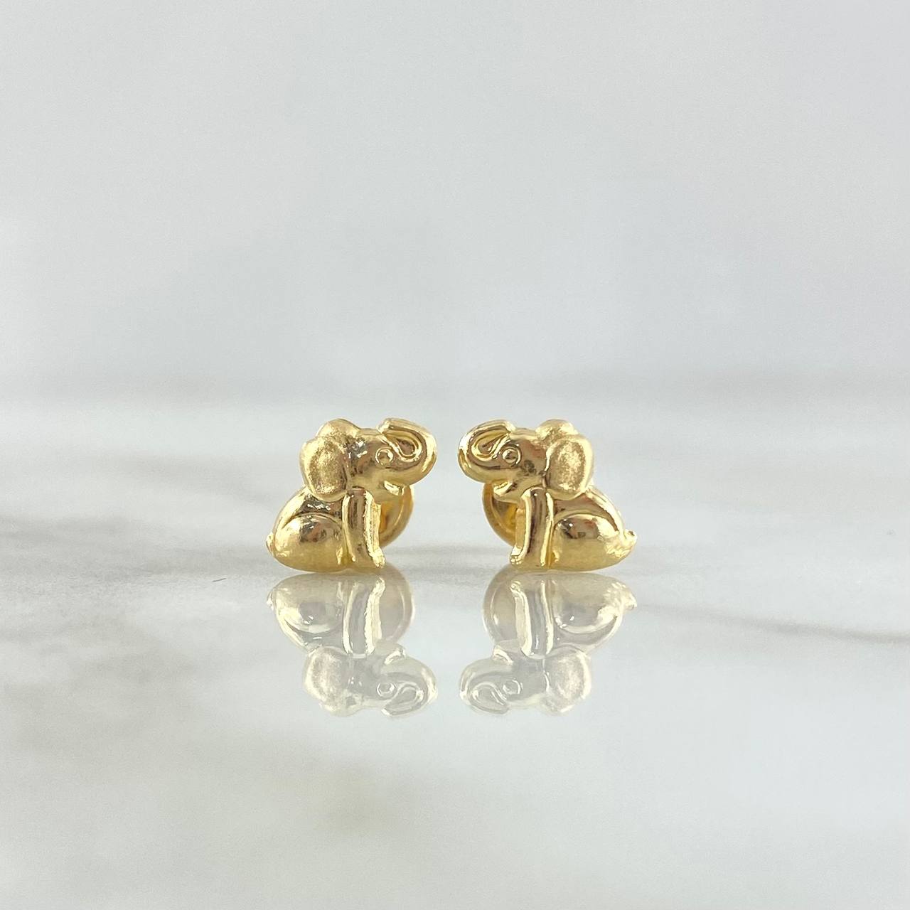 Stud Earrings Elephant 0.65gr / 7mm Smooth 18K Yellow Gold