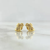 Stud Earrings Elephant 0.65gr / 7mm Smooth 18K Yellow Gold