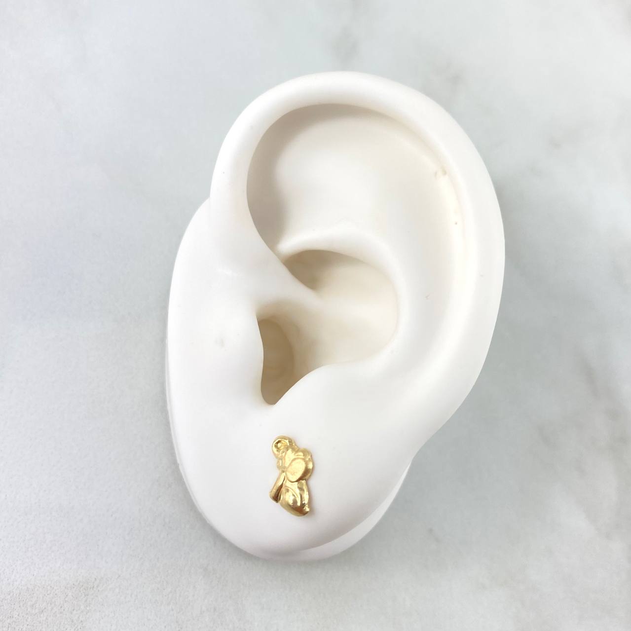 Stud Earrings Elephant 0.65gr / 7mm Smooth 18K Yellow Gold