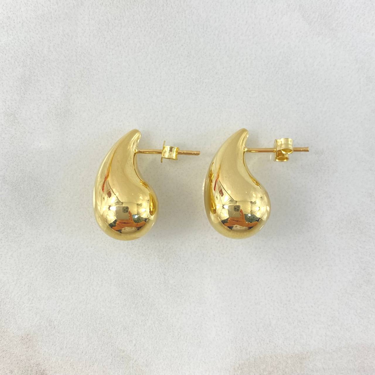 Stud Earrings Drop 3.95gr / 2cm / Polished Lobster Claw Butterfly Yellow Gold +4 18K