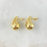 Stud Earrings Drop 3.95gr / 2cm / Polished Lobster Claw Butterfly Yellow Gold +4 18K