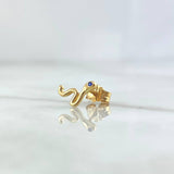 Piercing Serpiente 0.5gr / 6mm / Circon Azul Broche Mariposa Oro Amarillo (Joya) ©
