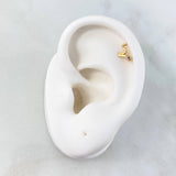 Piercing Serpiente 0.5gr / 6mm / Circon Azul Broche Mariposa Oro Amarillo (Joya) ©