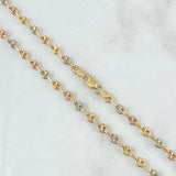 Cadena GC 7gr / 50cm / 3.4mm Diamantada Tres Oros 18K