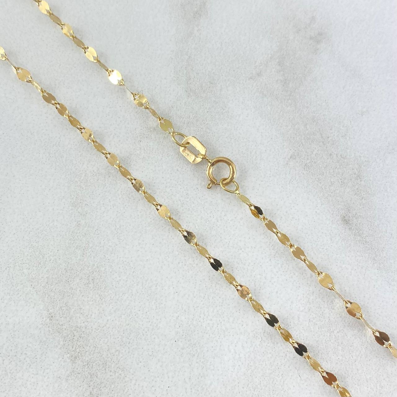 Cadena Flor Espejo 1.05 g / 19 3/4 in / 1 mm Oro Amarillo 18K