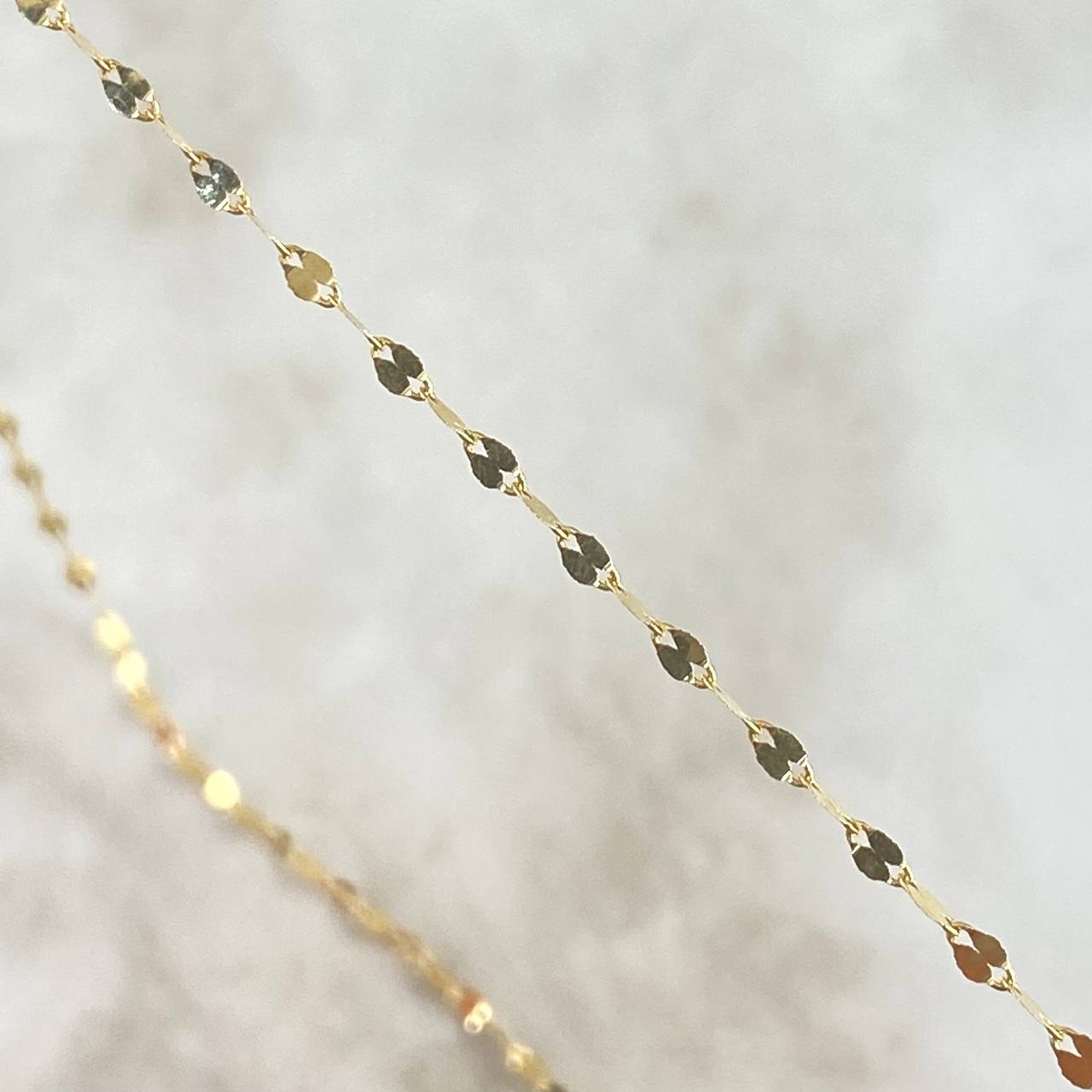 Cadena Flor Espejo 1.05 g / 19 3/4 in / 1 mm Oro Amarillo 18K