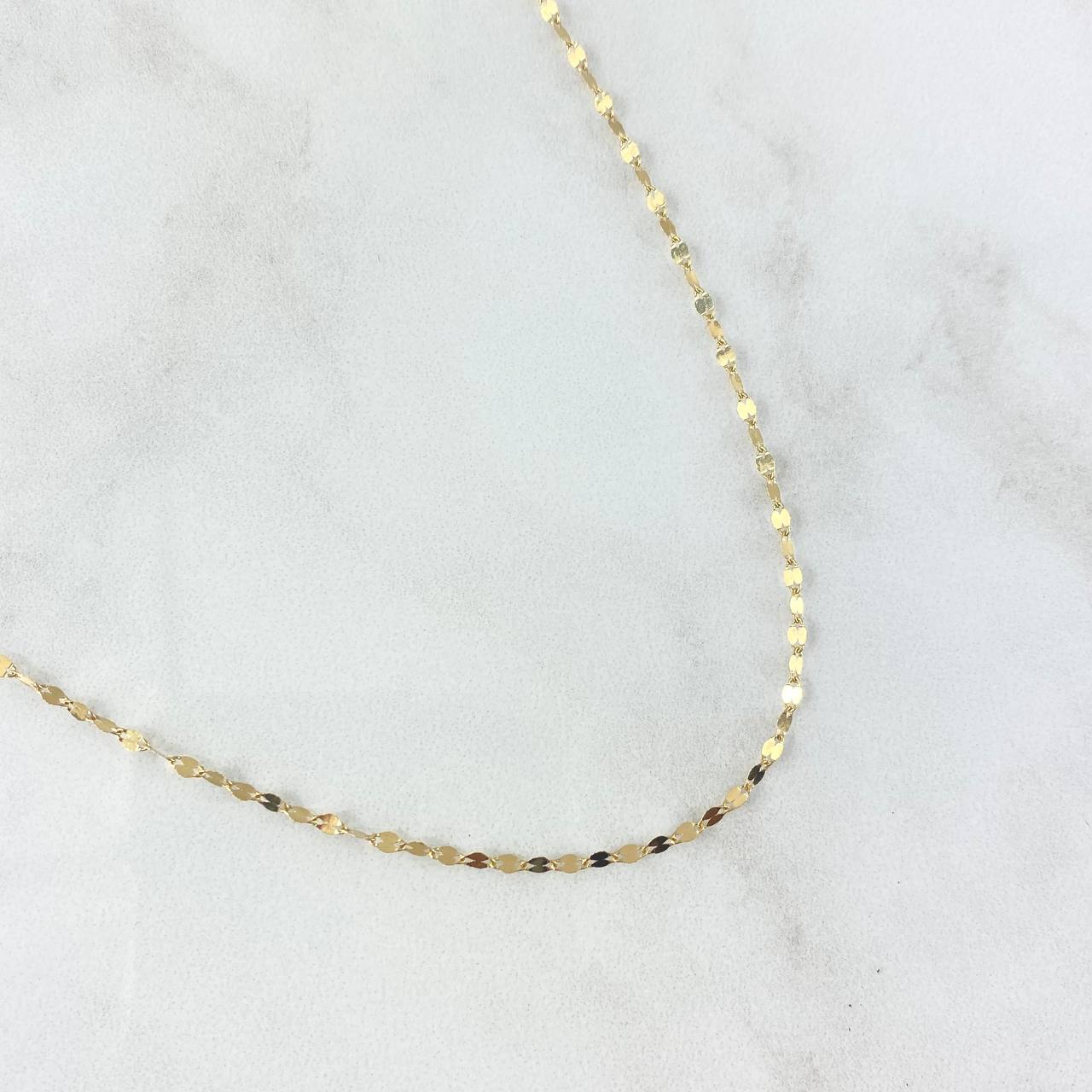 Cadena Flor Espejo 1.05 g / 19 3/4 in / 1 mm Oro Amarillo 18K