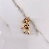 Pendant Heart Bear 5.5gr / 2.5cm / Fuchsia Zircons Yellow Gold &