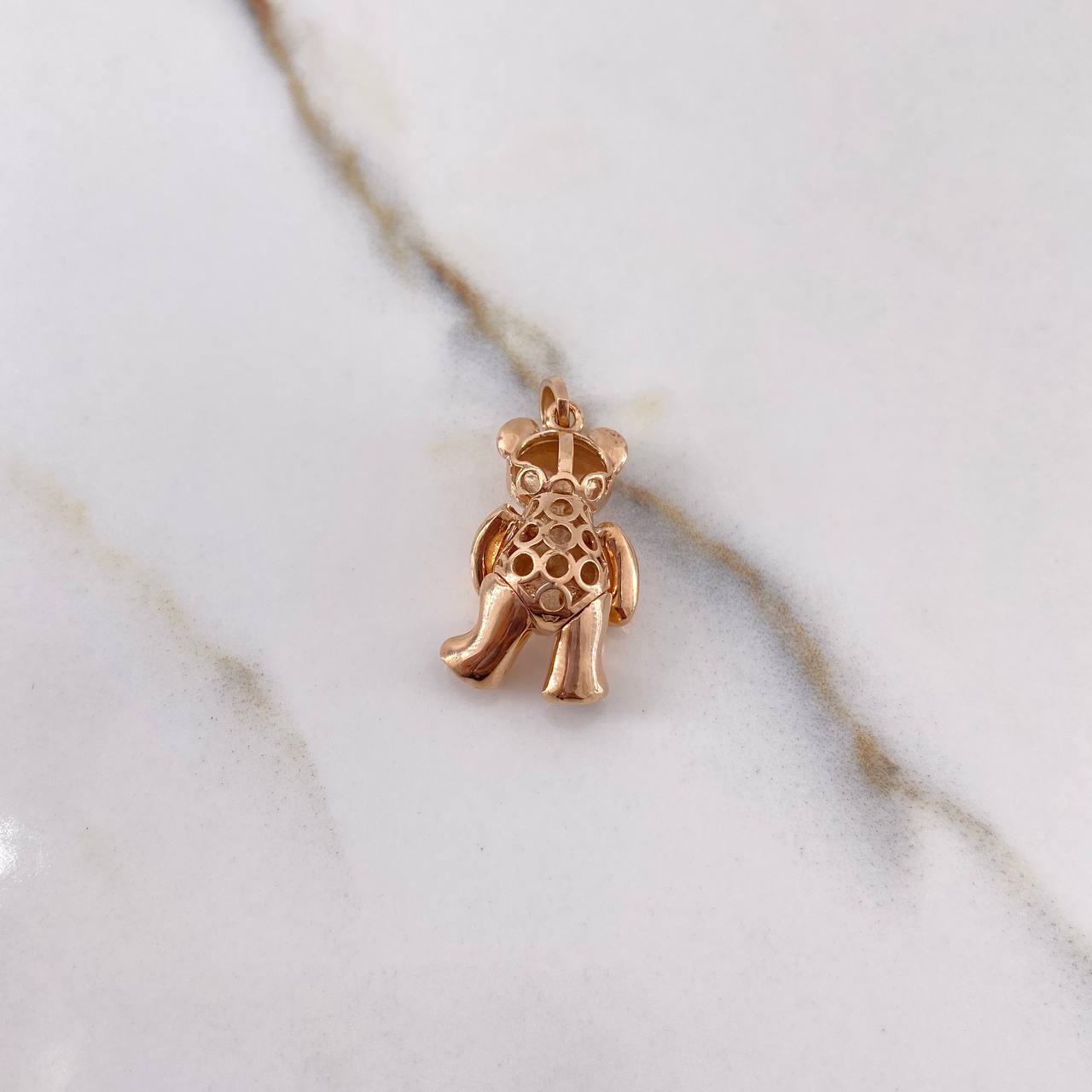 Pendant Articulated Bear 3.95gr / 2.5cm / Smooth Rose Gold &