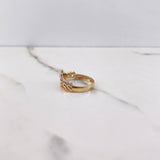 Princess Ring 3.05gr / Size 6 3/4 / White Zircons Two-tone Yellow and White Gold &