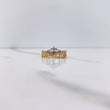 Princess Ring 3.05gr / Size 6 3/4 / White Zircons Two-tone Yellow and White Gold &