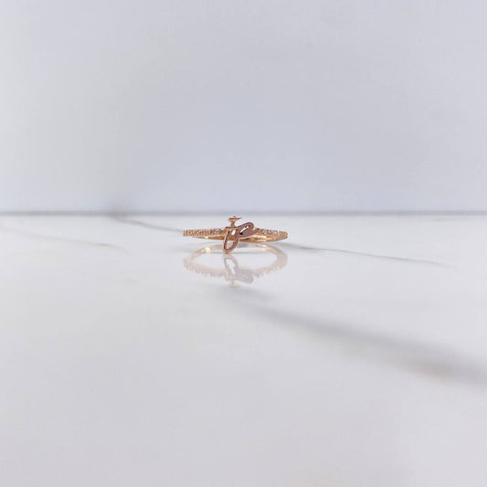 Ring Fe 1.6gr / T6 1/2 / White Zircons Rose Gold &