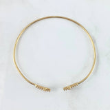 Pulso Abrazo Cruces 4.9gr / 18cm / 2mm Circones Blancos Oro Amarillo *