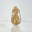 Pendant Virgen del Carmen 12.25gr / 4.5cm / Matte White Zirconia Yellow Gold