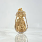 Pendant Virgen del Carmen 12.25gr / 4.5cm / Matte White Zirconia Yellow Gold