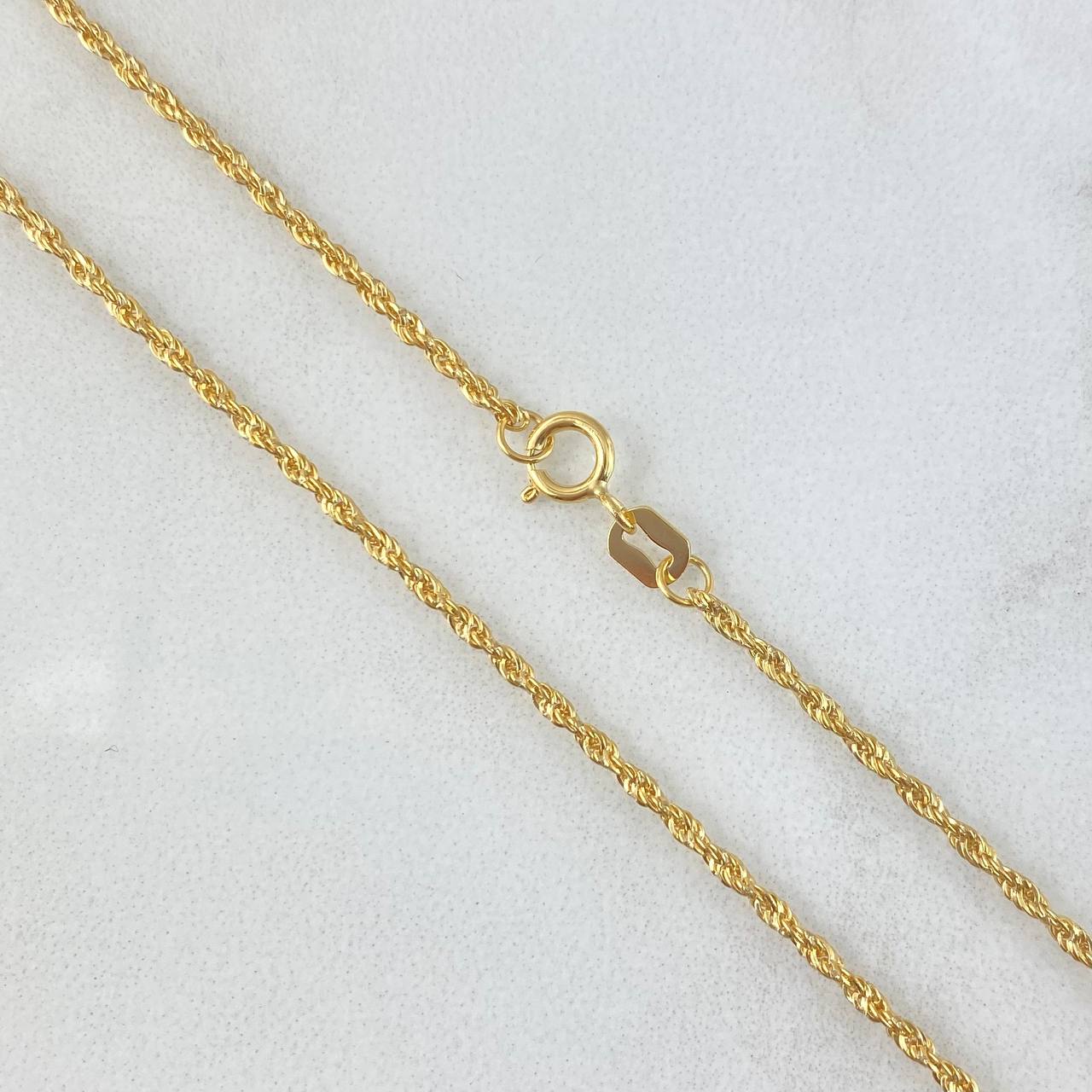 Rope Chain 0.85gr / 17 3/4 in / 1.2mm Yellow Gold +3 18K *