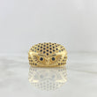 Anillo Búho 13.25gr / T11 1/4 / Circones Negros Oro Amarillo ©