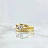 Double Line Butterfly Ring 1.9gr / Size 7 1/4 / Three Golds