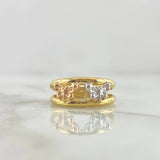 Double Line Butterfly Ring 1.9gr / Size 7 1/4 / Three Golds