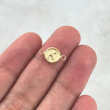 Herraje Letra K 0.35gr / 1.2cm / Circulo Mate Oro Amarillo