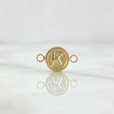Herraje Letra K 0.35gr / 1.2cm / Circulo Mate Oro Amarillo