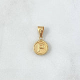 Pendant Letter P 0.6gr / 2cm / Yellow Gold Bordered Circle