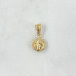 Dije San Benito 0.4gr / 1.5cm / Cargador Bordeado Oro Amarillo 18K ©
