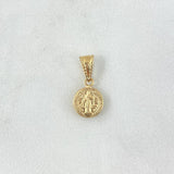 Pendant Saint Benedict 0.55gr / 0.7in / Die-cut 18K Gold