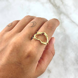 Wire Wrapped Heart Ring 4gr / T5 1/2 / 18K Yellow Gold *