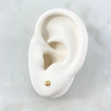 Stud Earrings Bead 0.45gr / 3mm Diamond Cut 18K Yellow Gold *