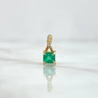 Pendant Cube Stone 0.9gr / 1.1cm / Emeralds 0.58pts - White Diamonds 0.01pts 18K Yellow Gold (Jewel) ©