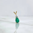 Pendant Tri Drop 0.75gr / 1.6cm / Emeralds 0.73pts - White Diamonds 0.04pts 18K Yellow Gold (Jewel) ©