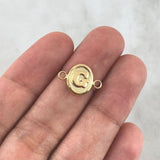Herraje Letra G 0.4gr / 1.6cm / Ovalado Texturizado Oro Amarillo 18K