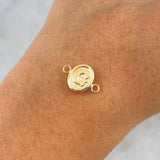 Herraje Letra G 0.4gr / 1.6cm / Ovalado Texturizado Oro Amarillo 18K