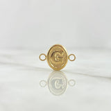 Herraje Letra G 0.4gr / 1.6cm / Ovalado Texturizado Oro Amarillo 18K