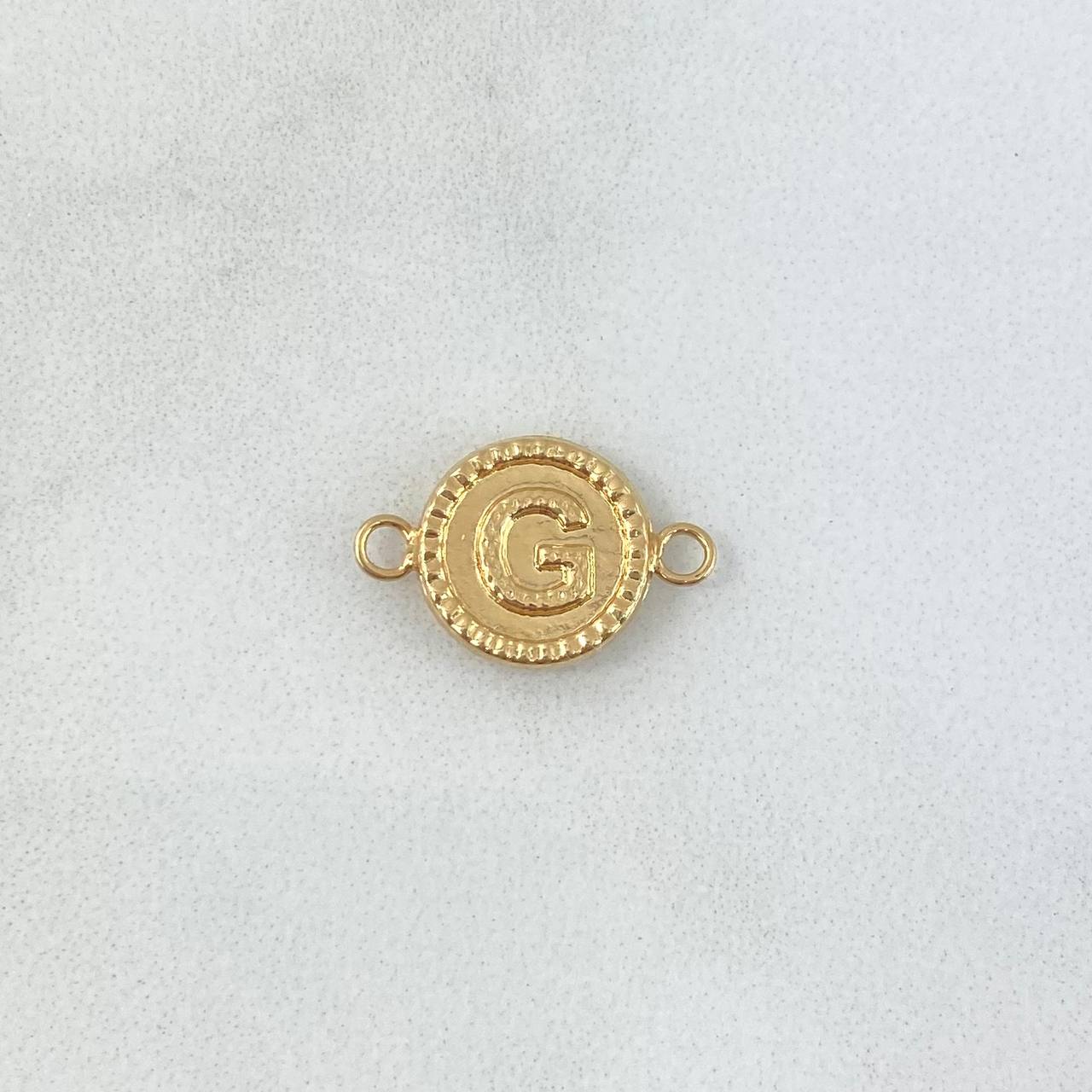 Charm Letter G 0.45gr / 1.5cm / Yellow Gold Edged Circle 18K