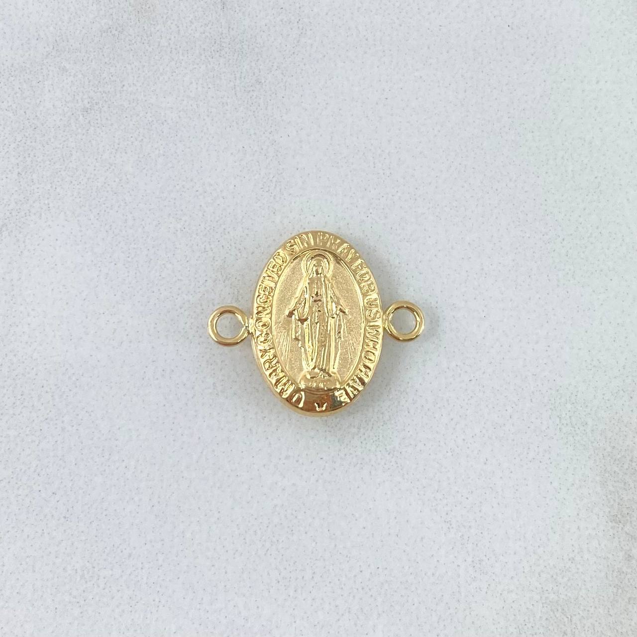 Charm Virgen Milagrosa 0.8gr / 1.7cm / Matte - Polished 18K Yellow Gold