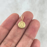 Dije Letra A 0.45gr / 1.6cm / Circulo Texturizado Oro Amarillo 18K