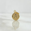 Dije Letra A 0.45gr / 1.6cm / Circulo Texturizado Oro Amarillo 18K