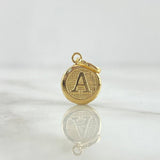 Dije Letra A 0.45gr / 1.6cm / Circulo Texturizado Oro Amarillo 18K