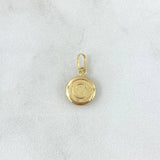 Dije Letra C 0.5gr / 1.6cm / Circulo Texturizado Oro Amarillo 18K